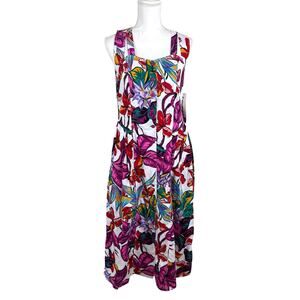 Vintage 90s Tangibles Women Dress Small Deadstock Boho Beach Travel Vacay Floral